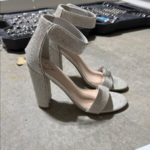 Elegant Silver High Heel Sandals